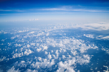 Fototapeta na wymiar Furry clouds and serene blue sky