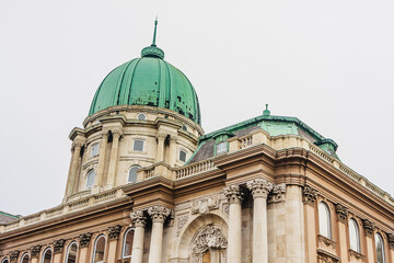 Buda Castle was built on the southern tip of Castle Hill in medieval times, famous for baroque architecture. Budapest, Hungary