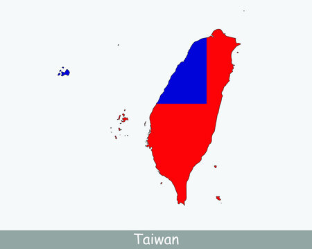 recommend clip art: Taiwan Flag Map. Map of the Republic of China with the Taiwanese national flag isolated on a white background. Vector Illustration. 