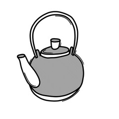 Obraz premium Teapot doodle vector icon. Drawing sketch illustration hand drawn line eps10