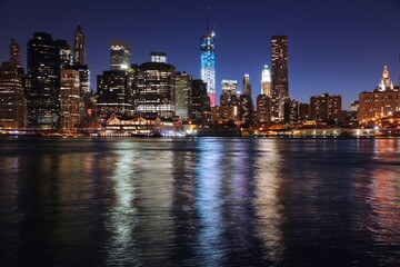 Fototapeta na wymiar Manhattan night, New York City