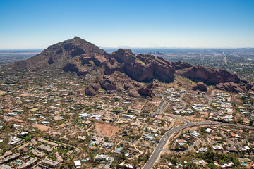 Camelback Mountain, a popular hiking and recreation area in the valley of the sun