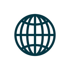 Go Web Symbol Icon. Globe, Earth, World symbol flat style isolated on white background. Design Vector icon illustration