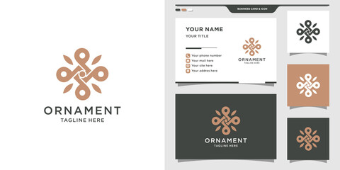 Fototapeta premium Simple and Elegant ornament logo and business card design. Logo design inspiration, illustration. Premium Vector