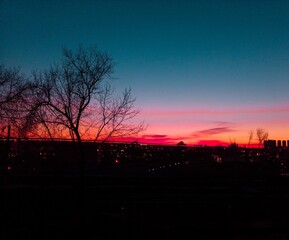 sunset in the city