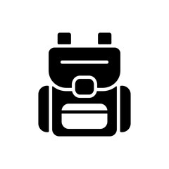 Camping backpack vector glyph icon. Camping sign