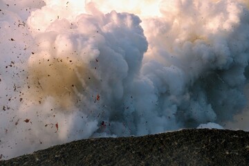 Coulées de lave du volcan Kilauea à Hawaii