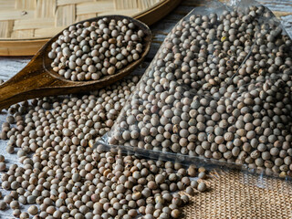 Beans in a basket and bag