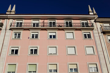 Colorful and majestic old houses in Lisbon