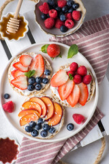 sandwiches with berries honey and jam