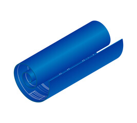 Isometric vector illustration blueprint floor plan the house isolated on white background. Realistic apartment floor plan blueprint icon in flat cartoon style. Vector unfurnished ground floor plan.