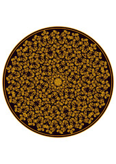 classical Mandala, rosette, eight-pointed star, set of Ornamental vector rosettes, snowflakes gold on burgundy background