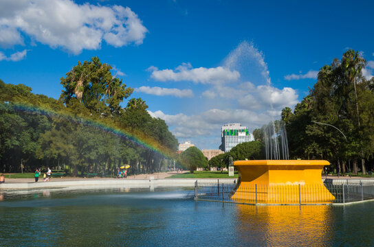 Porto Alegre, Rio Grande do Sul, Brazil, March 29 - 2021: Redemption Park, Farroupilha Park.