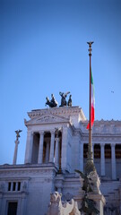 Amazing view of Altar of the Fatherland- Altare della Patria, known as the national Monument to Victor Emmanuel II in city of Rome, Italy