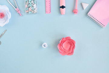 A flower made of paper. Master class. Step-by-step instructions. Step 8 Glue the stamen and flower together.