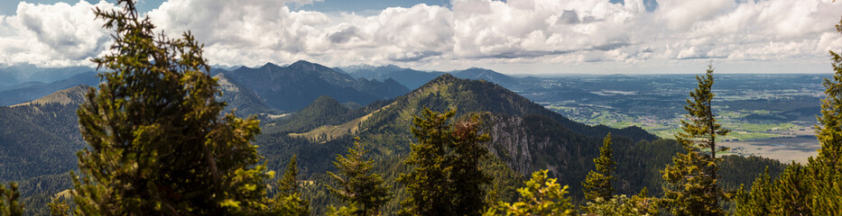 Fototapeta na wymiar Panorama view Benediktenwand mountain in Bavaria, Germany