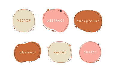 Set  of vector abstract minimal background. Trendy hand drawn organic shape design banner.