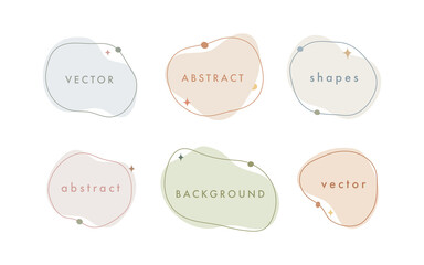Set  of vector abstract minimal background. Trendy hand drawn organic shape design banner.