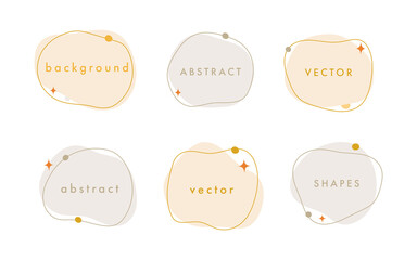 Set  of vector abstract minimal background. Trendy hand drawn organic shape design banner.