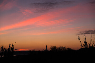 Fototapeta premium Sunset of the Cape Trafalgar Lighthouse, Andalucía, Spain