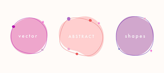 Set  of vector abstract minimal background. Trendy hand drawn organic shape design banner.