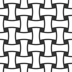 Vector geometric seamless pattern. Modern geometric background with curly tiles.
