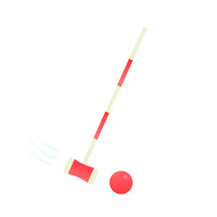 Croquet Set, Croquet Game Mallet, Croquet Ball, Vector Illustration Background