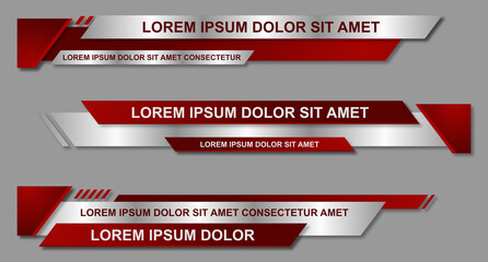 Modern geometric lower third banner template design. Colorful lower thirds set template vector. Vector illustration
