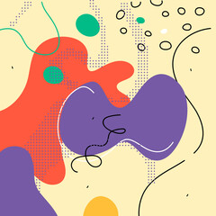 Colorful patterns for decor and design on yellow background