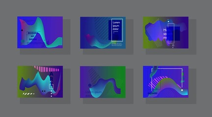 Set of horizontal a4 covers, brochure, flyer template design with abstract background