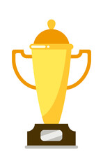 Golden cup for winner champion isolated on white