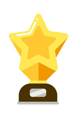 Gold star award for rewarding for achievements in sport or cinema