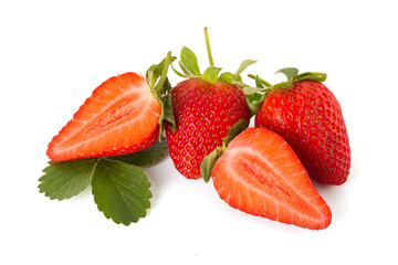 Fresh strawberries isolated