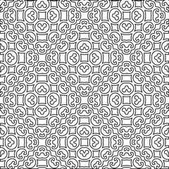  Geometric vector pattern with triangular elements. Seamless abstract ornament for wallpapers and backgrounds. Black and white colors. 