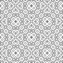  Geometric vector pattern with triangular elements. Seamless abstract ornament for wallpapers and backgrounds. Black and white colors. 
