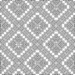  Geometric vector pattern with triangular elements. Seamless abstract ornament for wallpapers and backgrounds. Black and white colors. 