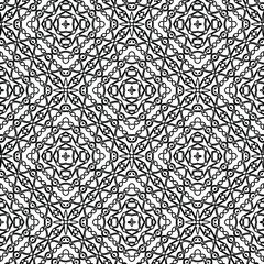Geometric vector pattern with triangular elements. Seamless abstract ornament for wallpapers and backgrounds. Black and white colors. 