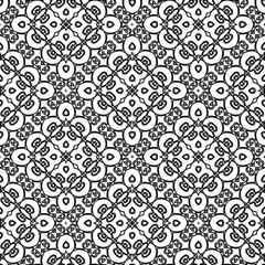 Geometric vector pattern with triangular elements. Seamless abstract ornament for wallpapers and backgrounds. Black and white colors. 