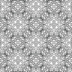 Geometric vector pattern with triangular elements. Seamless abstract ornament for wallpapers and backgrounds. Black and white colors. 