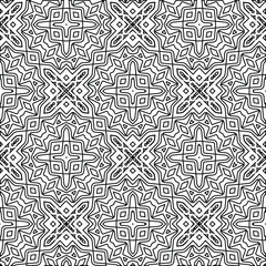 Geometric vector pattern with triangular elements. Seamless abstract ornament for wallpapers and backgrounds. Black and white colors. 