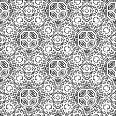 Geometric vector pattern with triangular elements. Seamless abstract ornament for wallpapers and backgrounds. Black and white colors. 