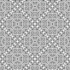 Geometric vector pattern with triangular elements. Seamless abstract ornament for wallpapers and backgrounds. Black and white colors. 