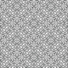 Geometric vector pattern with triangular elements. Seamless abstract ornament for wallpapers and backgrounds. Black and white colors. 