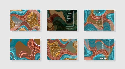 Fototapeta na wymiar Set of horizontal a4 covers, brochure, flyer template design with abstract background
