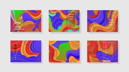 Set of horizontal a4 covers, brochure, flyer template design with abstract background