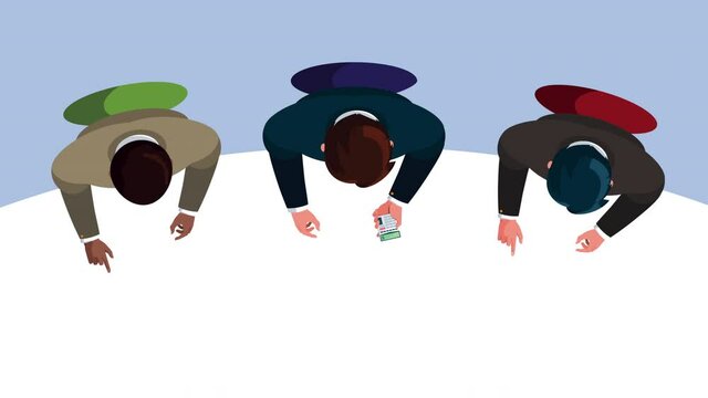 three businessmen seated airview characters
