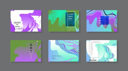 Naklejka na ściany i meble Set of horizontal a4 covers, brochure, flyer template design with abstract background