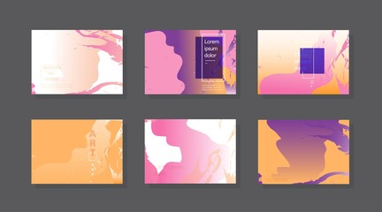 Set of horizontal a4 covers, brochure, flyer template design with abstract background