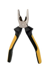 Isolated hand tools for repair and installation: pliers (composition on a white background). Design element with clipping path