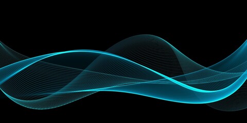 Simple Neon Blue Wave Minimal Modern Elegant Abstract Background